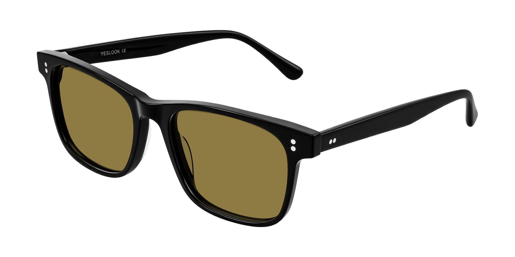 Angle of Rhanna in Black with Brown Polarized Lenses