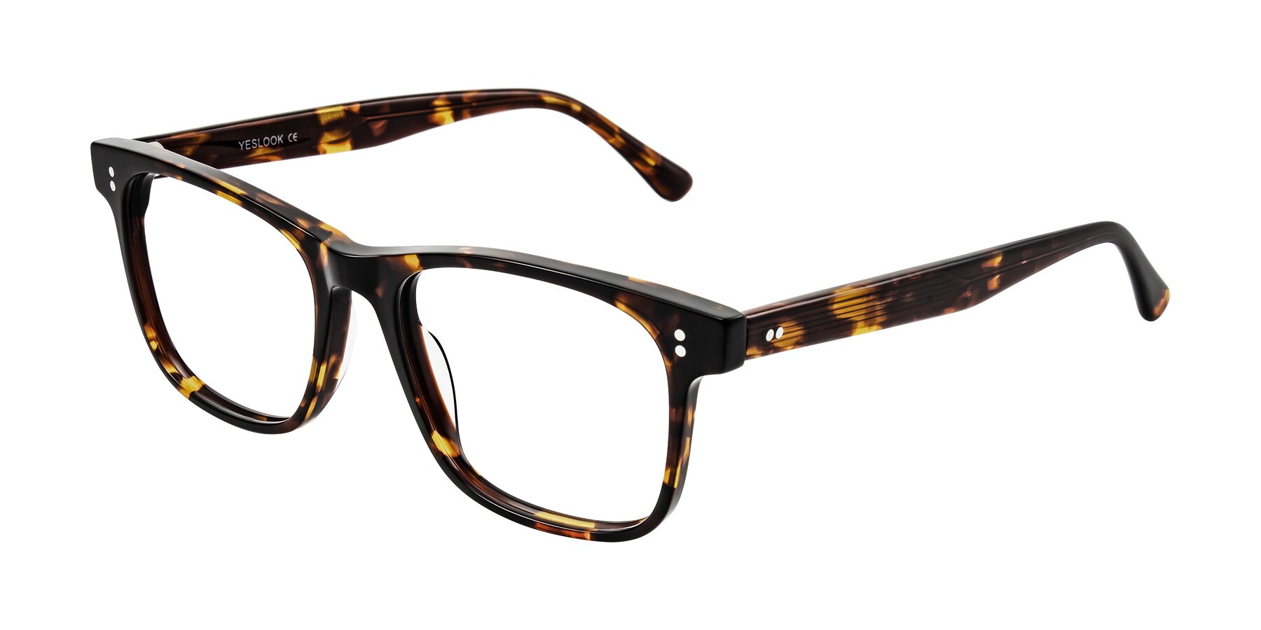 Angle of Rhanna in Tortoise with Clear Reading Eyeglass Lenses