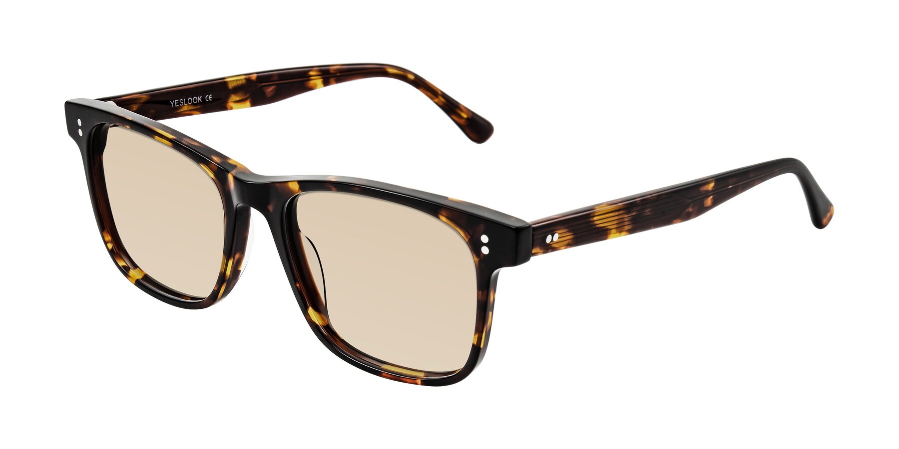 Angle of Rhanna in Tortoise with Light Brown Tinted Lenses
