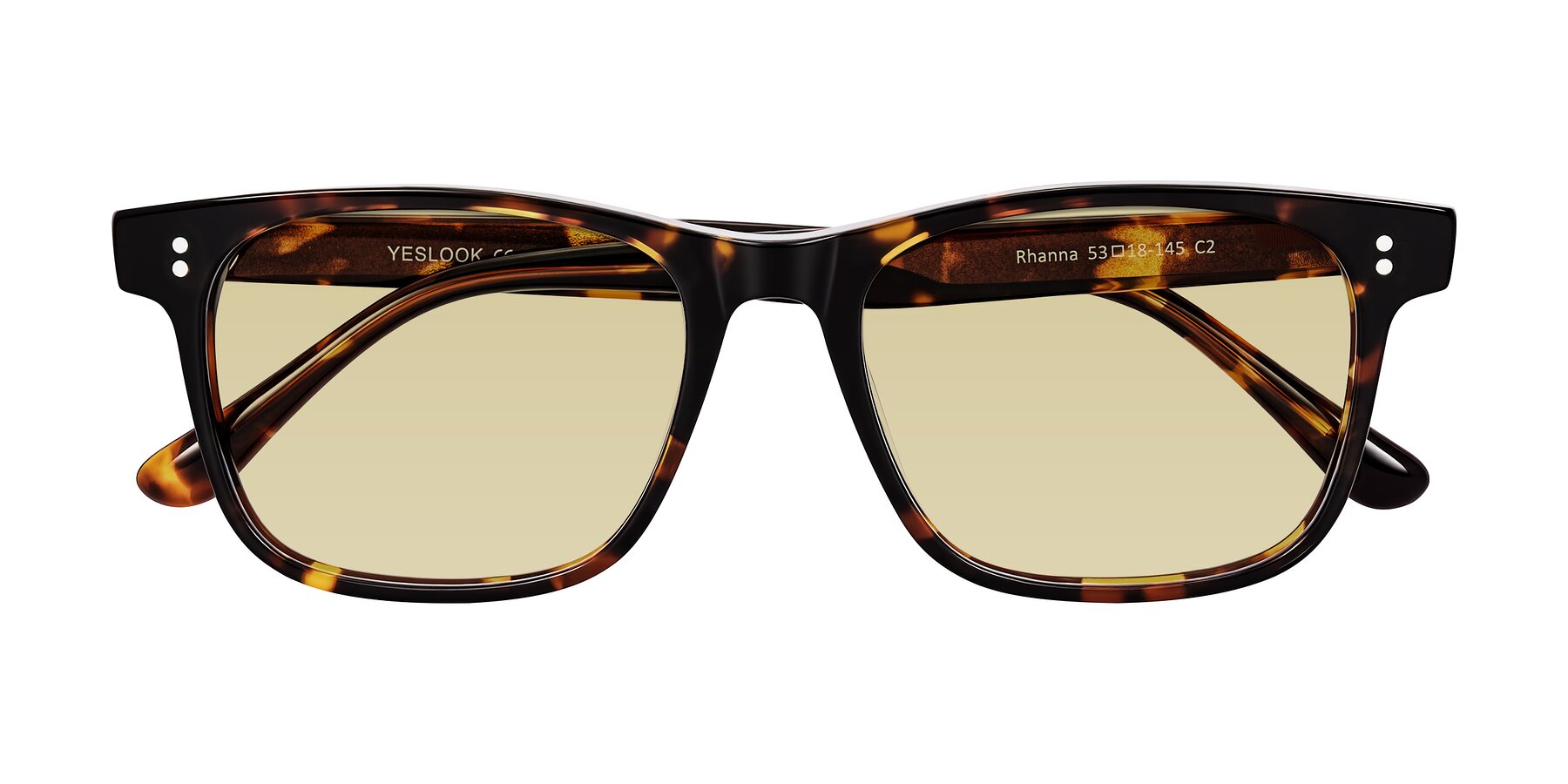 Folded Front of Rhanna in Tortoise with Light Champagne Tinted Lenses