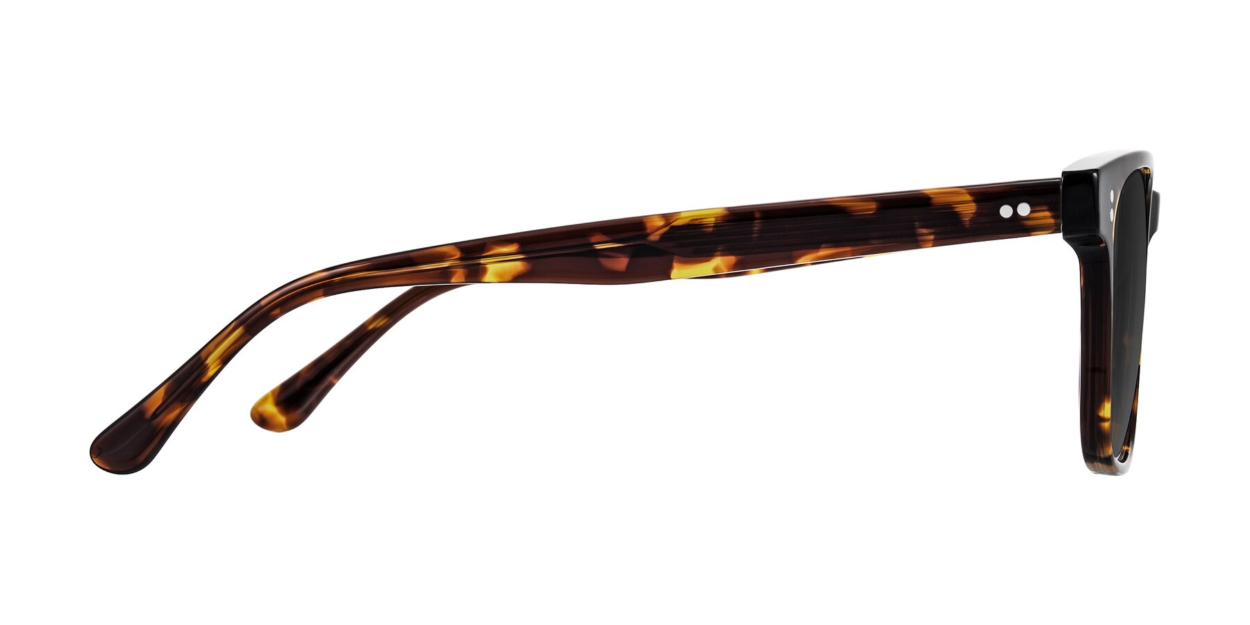 Side of Rhanna in Tortoise with Gray Tinted Lenses