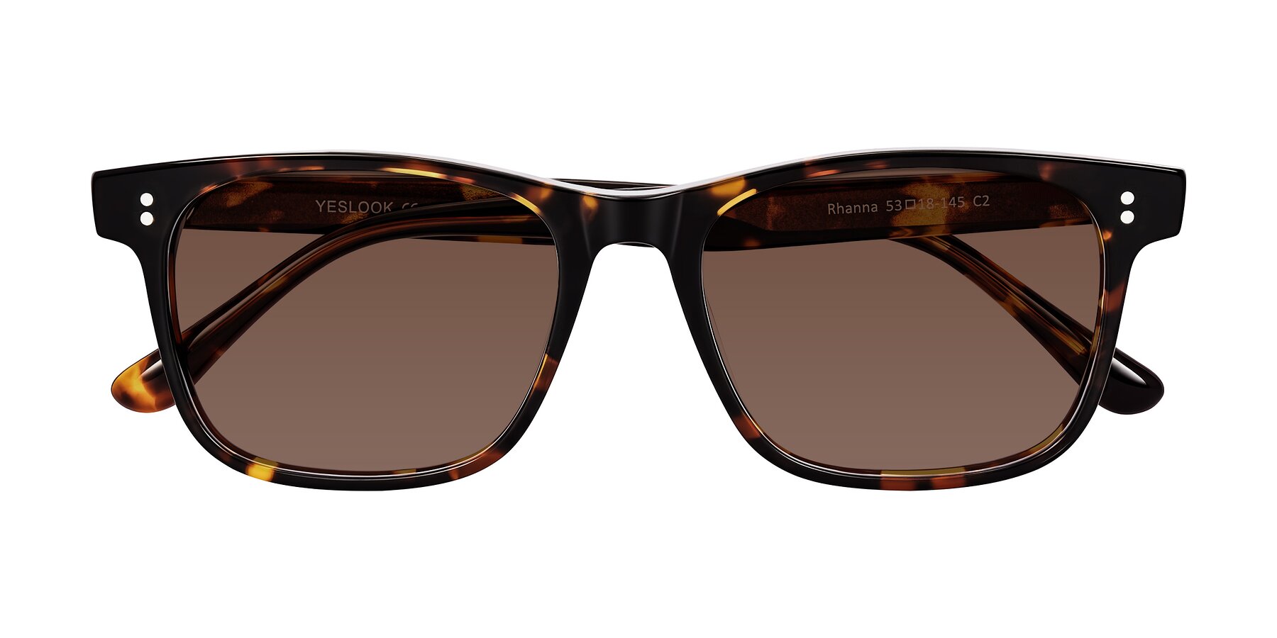 Folded Front of Rhanna in Tortoise with Brown Tinted Lenses