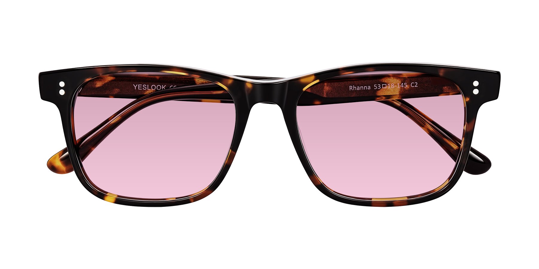 Folded Front of Rhanna in Tortoise with Light Wine Tinted Lenses