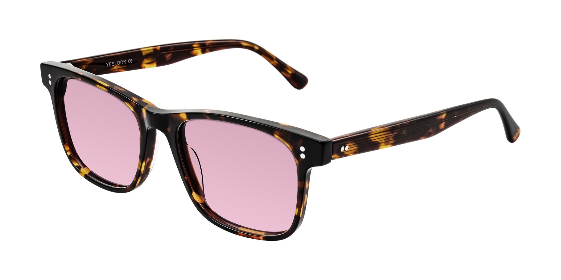 Angle of Rhanna in Tortoise with Light Wine Tinted Lenses