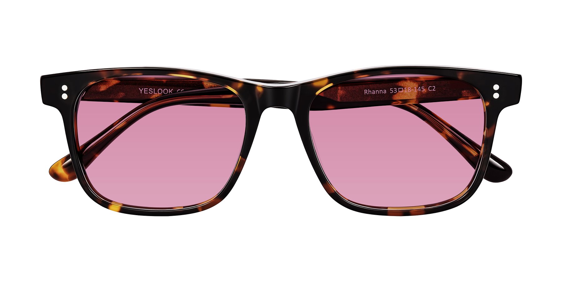 Folded Front of Rhanna in Tortoise with Medium Wine Tinted Lenses