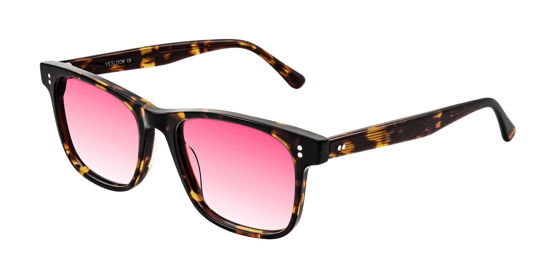 Angle of Rhanna in Tortoise with Pink Gradient Lenses