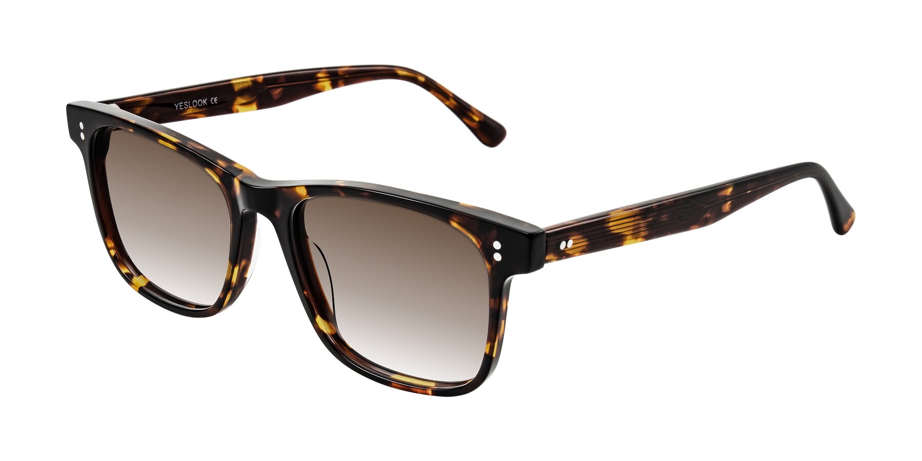 Angle of Rhanna in Tortoise with Brown Gradient Lenses