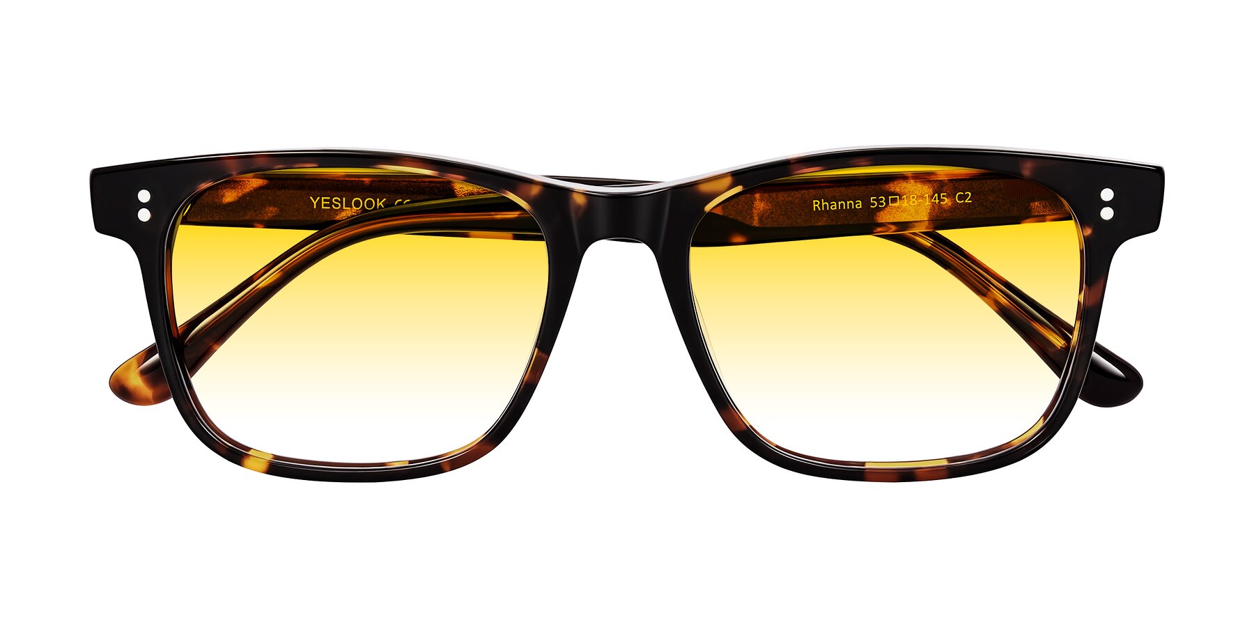 Folded Front of Rhanna in Tortoise with Yellow Gradient Lenses