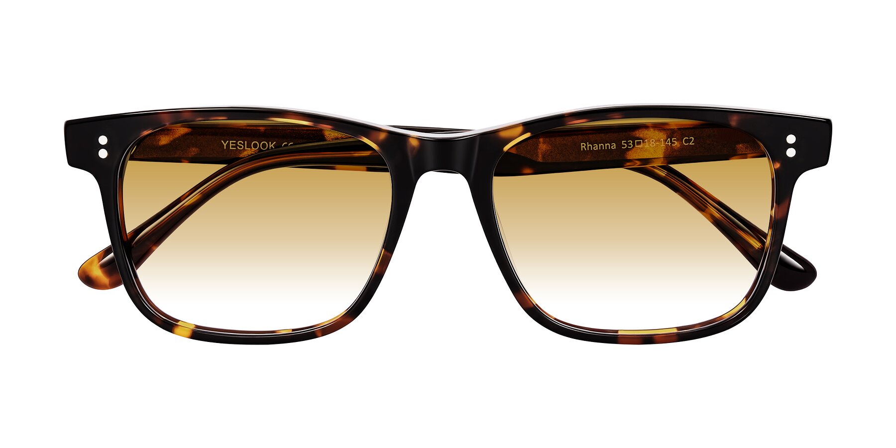 Folded Front of Rhanna in Tortoise with Champagne Gradient Lenses