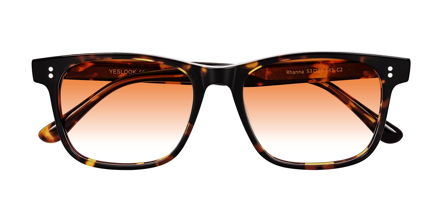 Folded Front of Rhanna in Tortoise with Orange Gradient Lenses