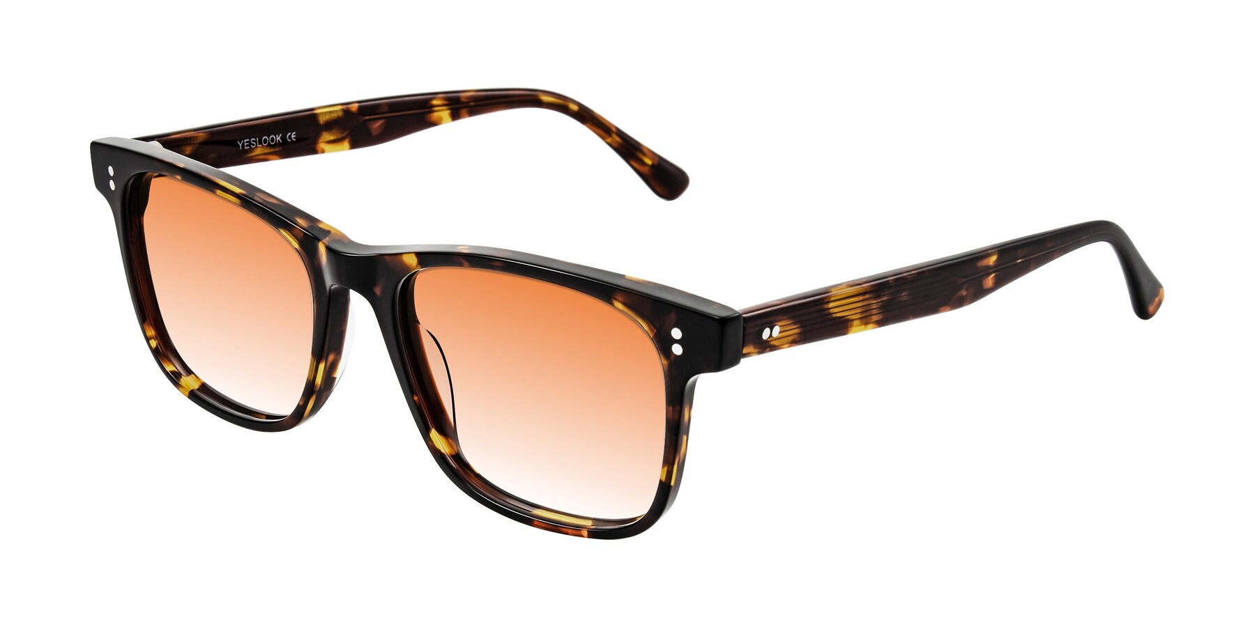 Angle of Rhanna in Tortoise with Orange Gradient Lenses