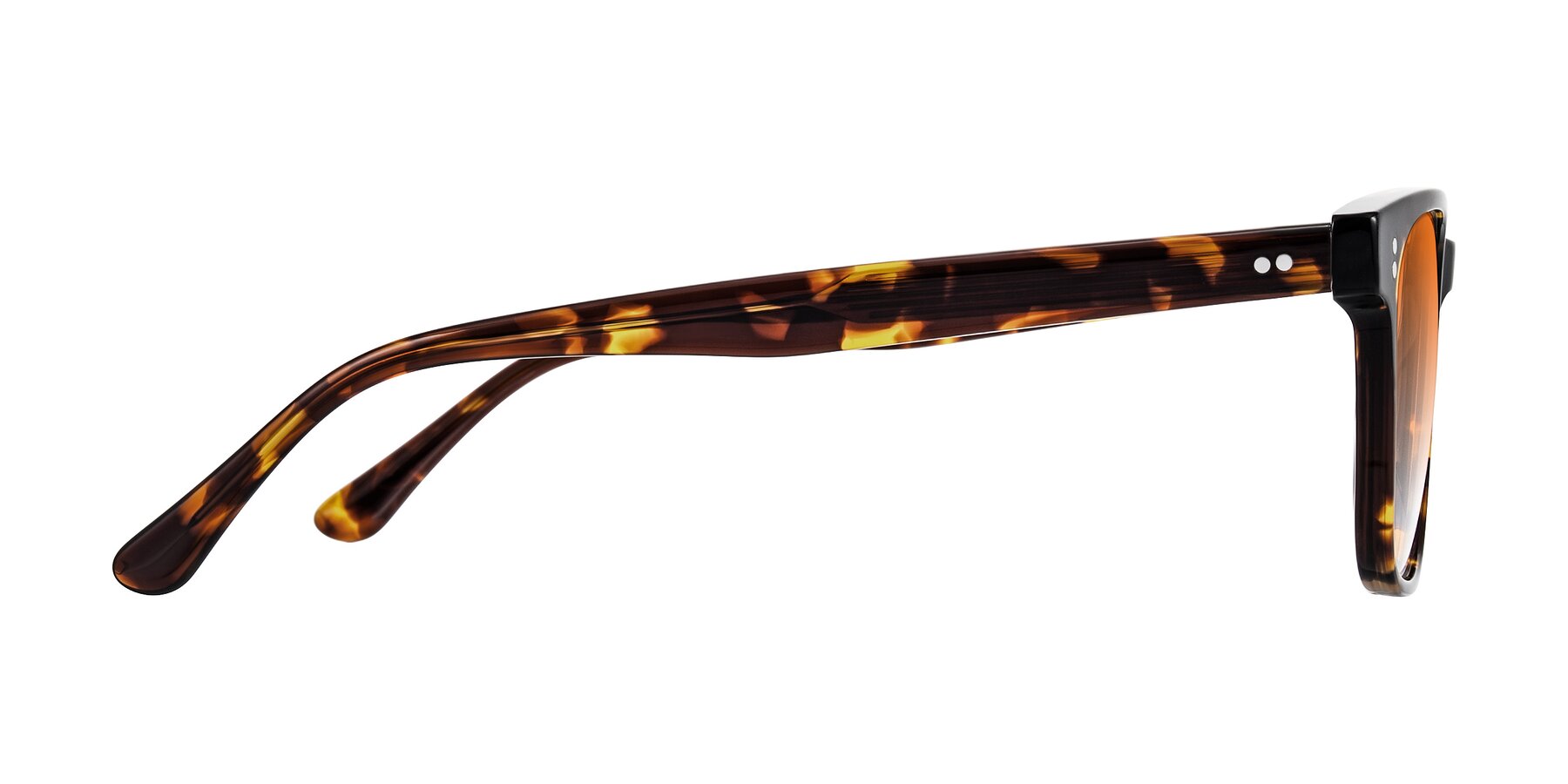 Side of Rhanna in Tortoise with Orange Gradient Lenses