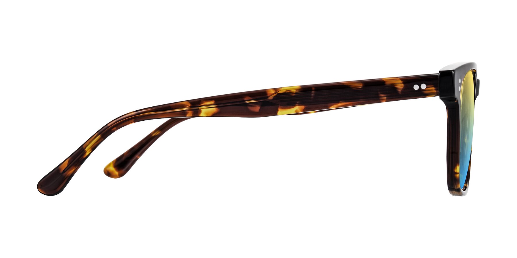 Side of Rhanna in Tortoise with Yellow / Blue Gradient Lenses