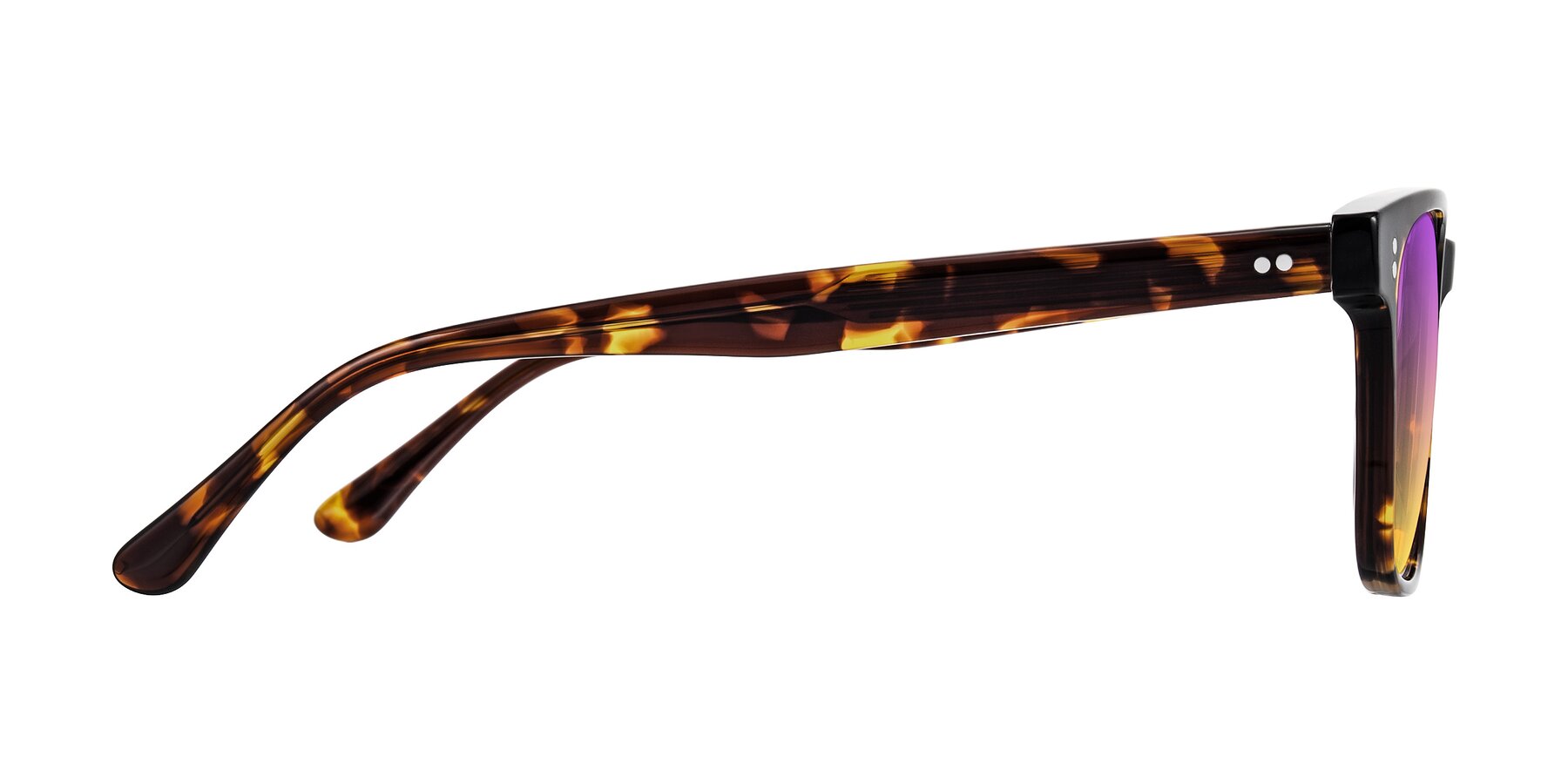 Side of Rhanna in Tortoise with Purple / Yellow Gradient Lenses