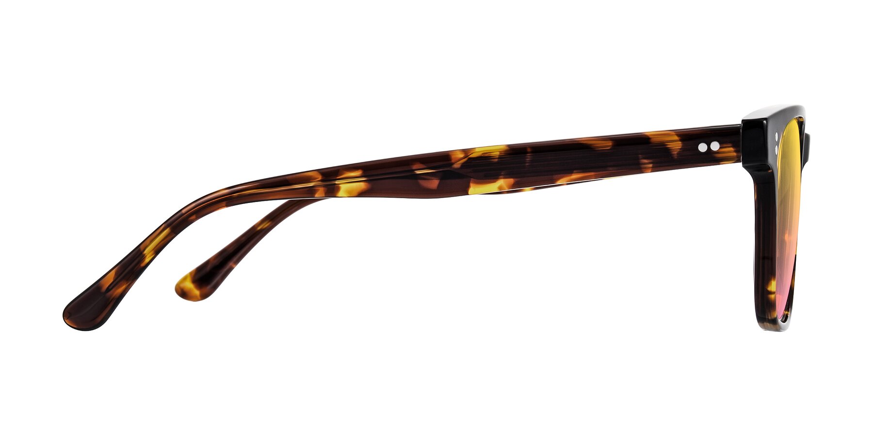 Side of Rhanna in Tortoise with Yellow / Pink Gradient Lenses