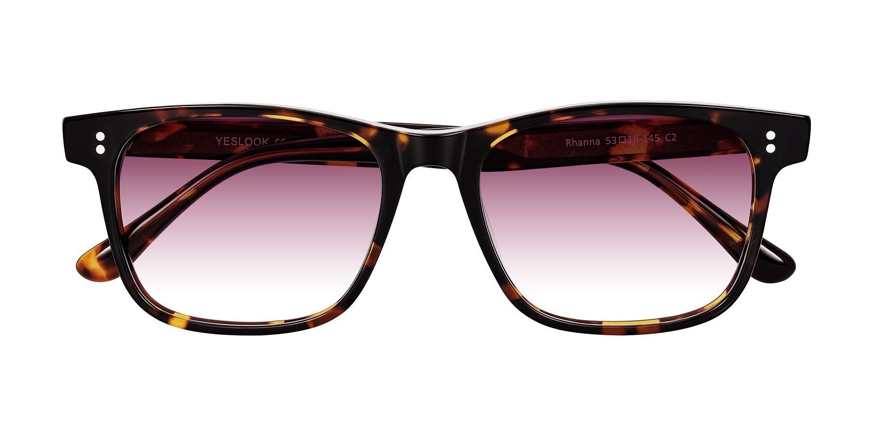 Folded Front of Rhanna in Tortoise with Wine Gradient Lenses