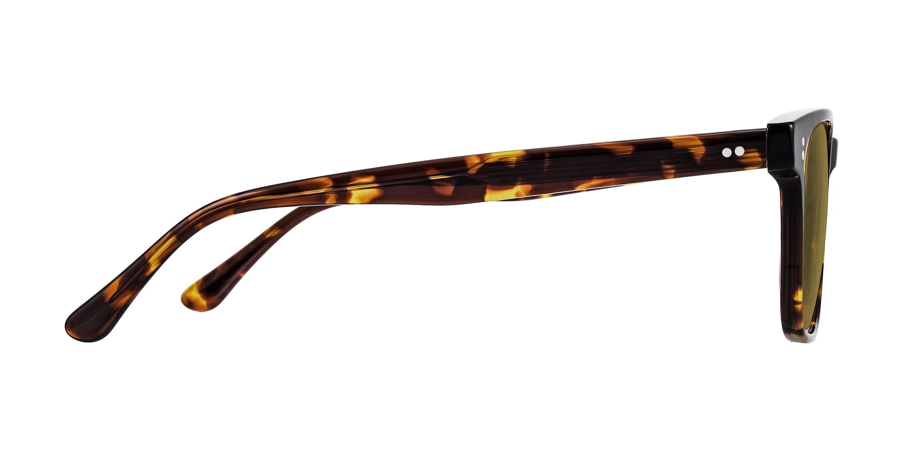 Side of Rhanna in Tortoise with Brown Polarized Lenses