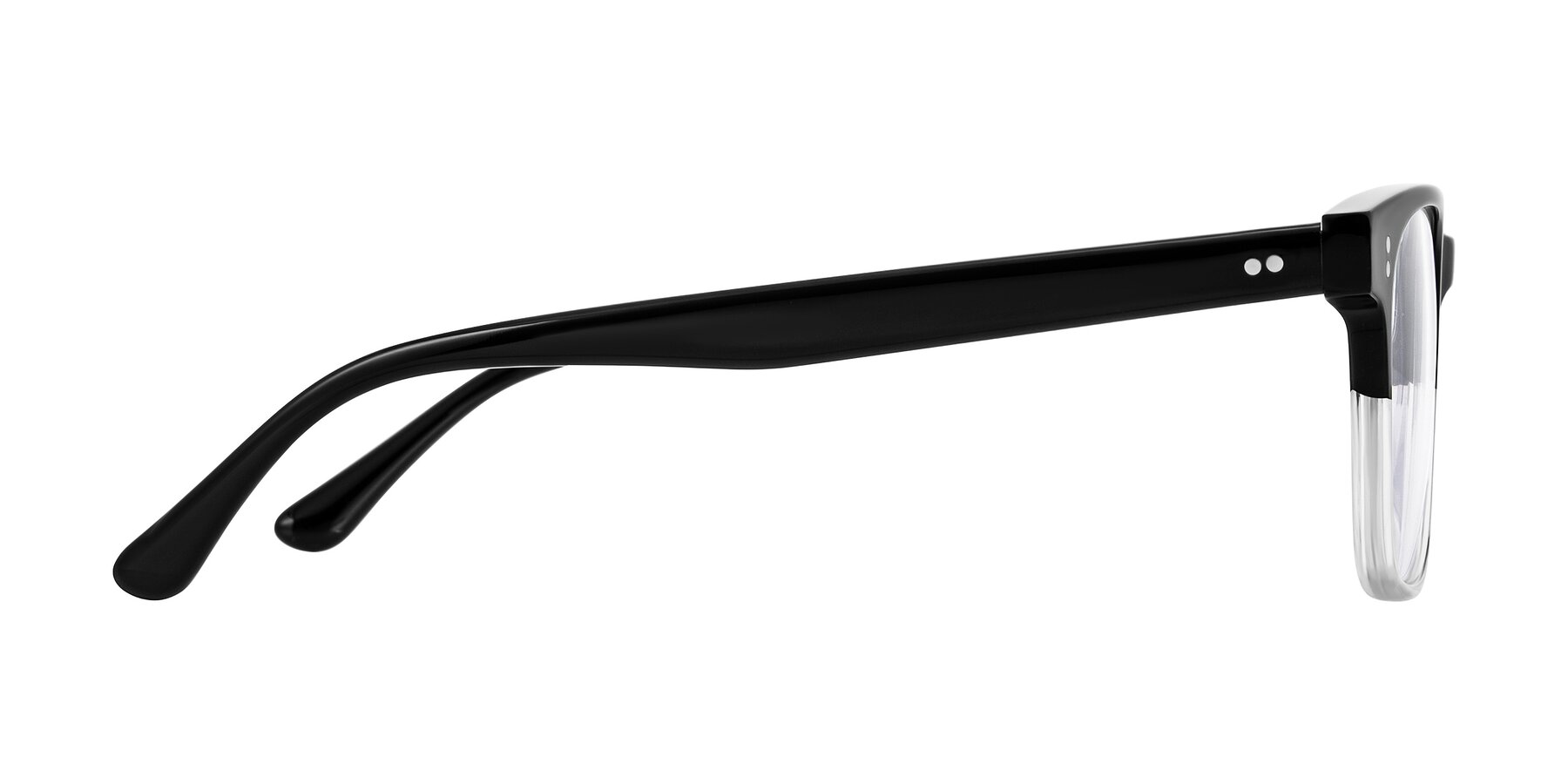 Side of Rhanna in Black/Clear with Clear Blue Light Blocking Lenses