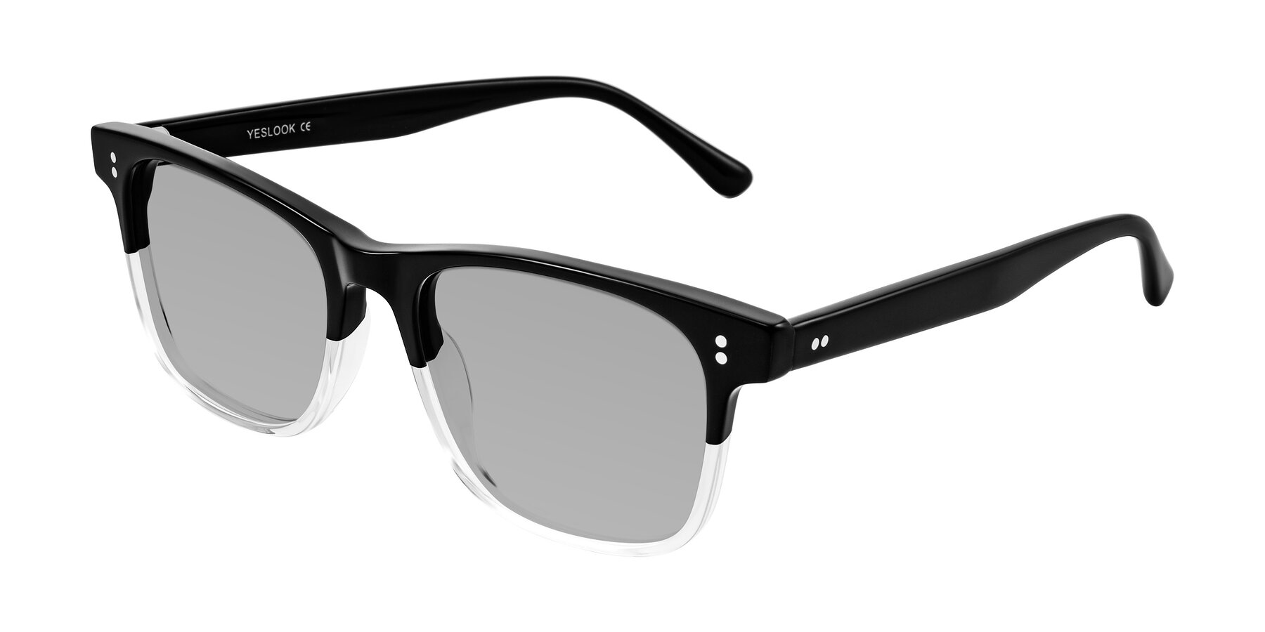 Angle of Rhanna in Black/Clear with Light Gray Tinted Lenses