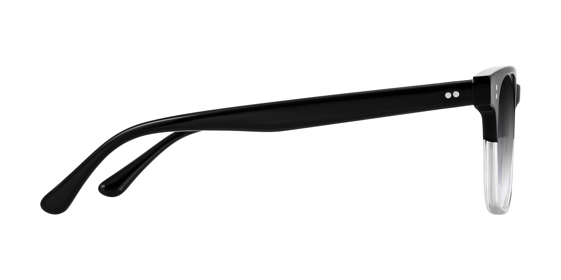 Side of Rhanna in Black/Clear with Gray Gradient Lenses