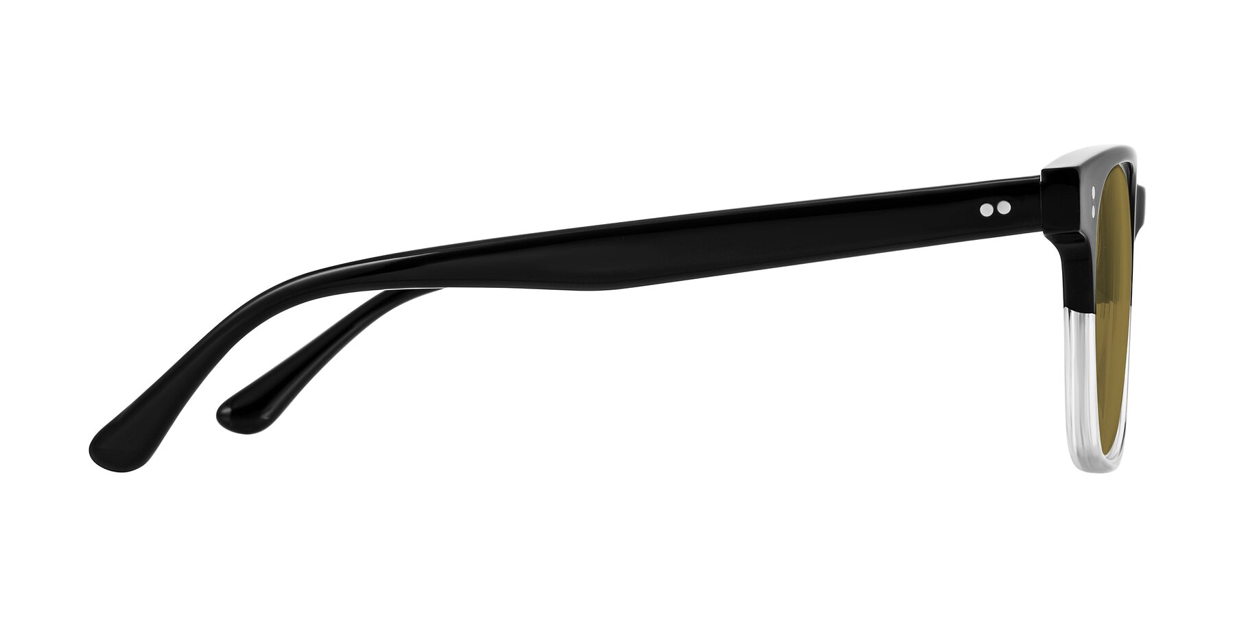 Side of Rhanna in Black/Clear with Brown Polarized Lenses