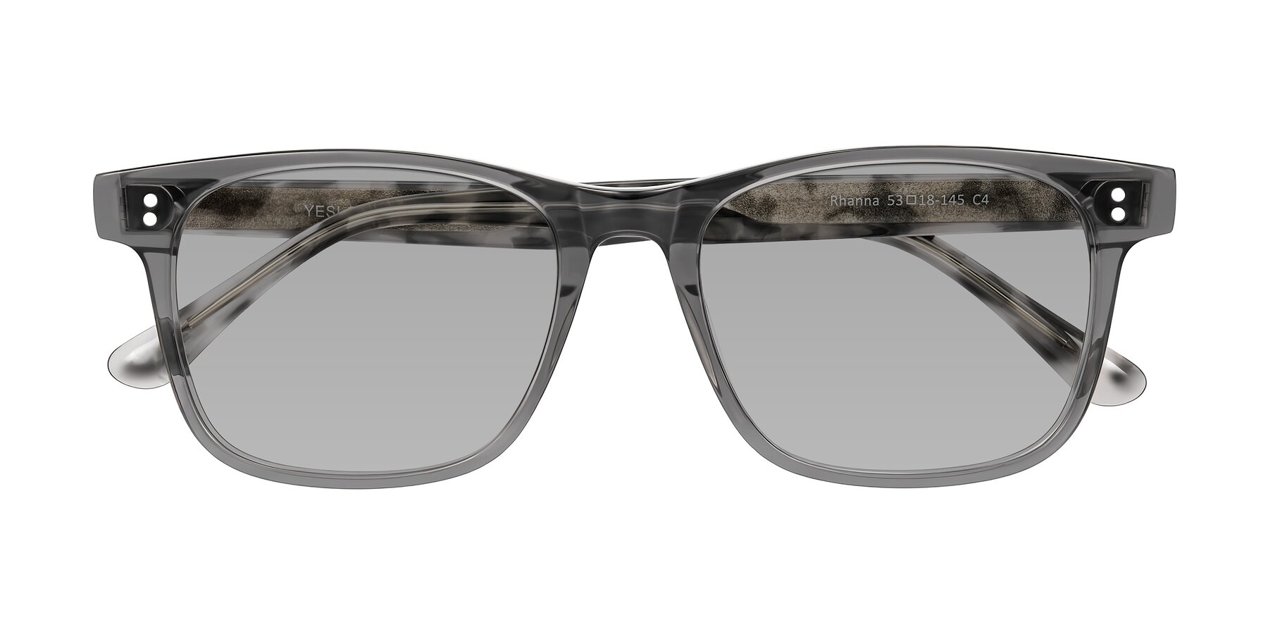 Folded Front of Rhanna in Gray/Tortoise with Light Gray Tinted Lenses