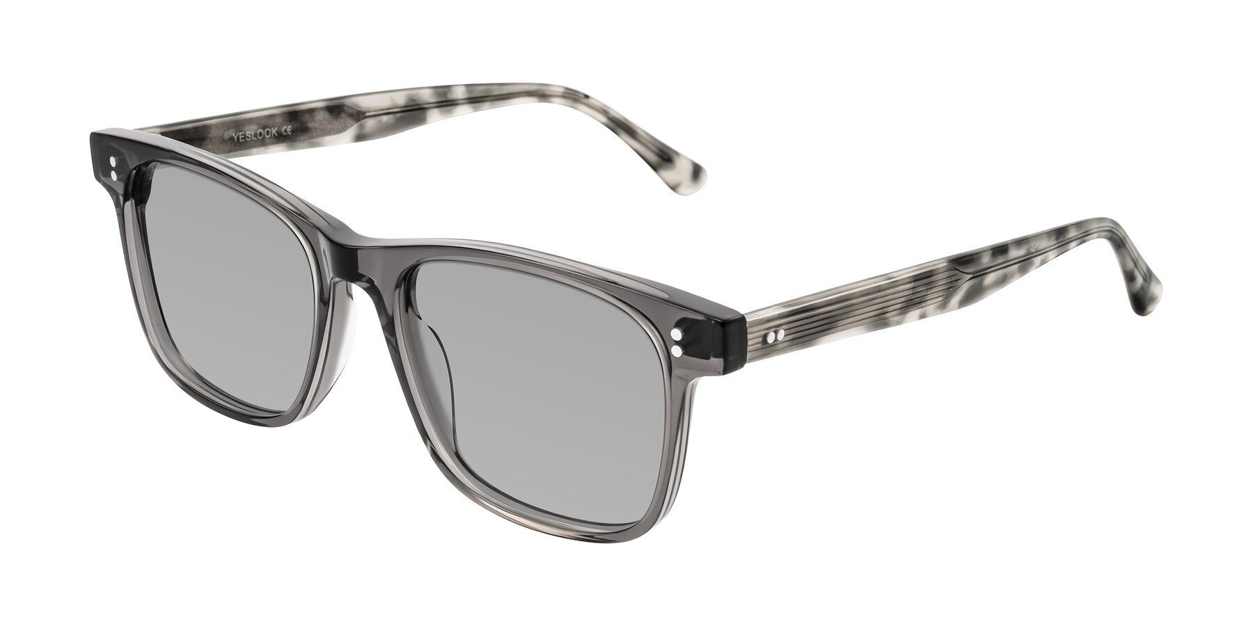 Angle of Rhanna in Gray/Tortoise with Light Gray Tinted Lenses