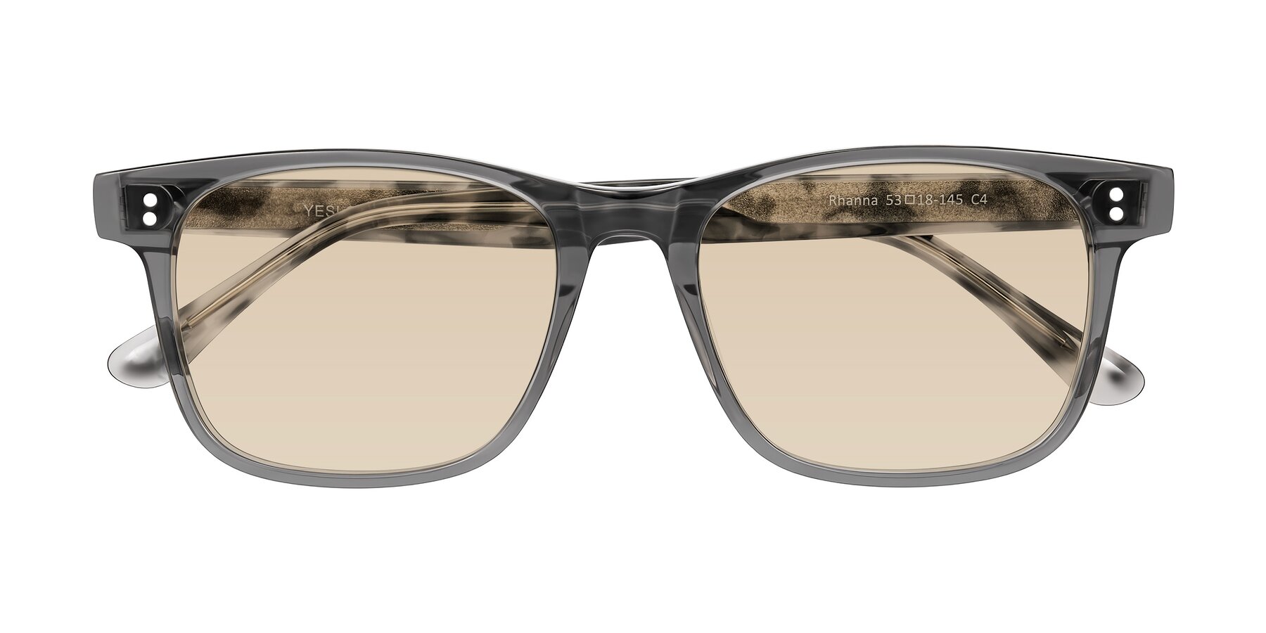 Folded Front of Rhanna in Gray/Tortoise with Light Brown Tinted Lenses