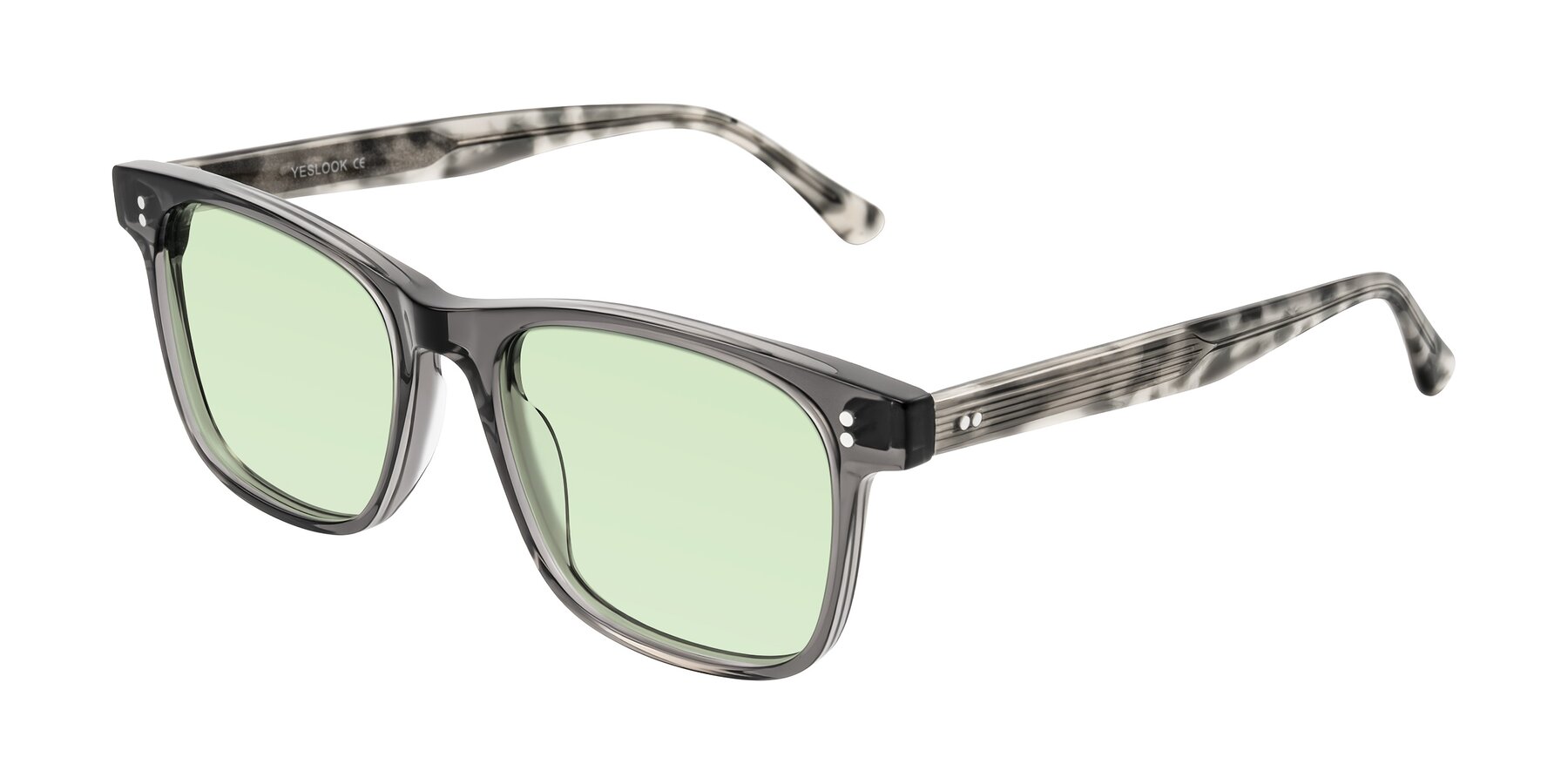 Angle of Rhanna in Gray/Tortoise with Light Green Tinted Lenses