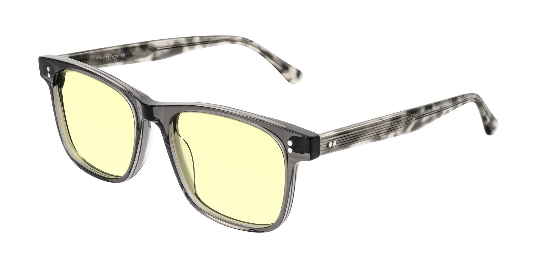 Angle of Rhanna in Gray/Tortoise with Light Yellow Tinted Lenses