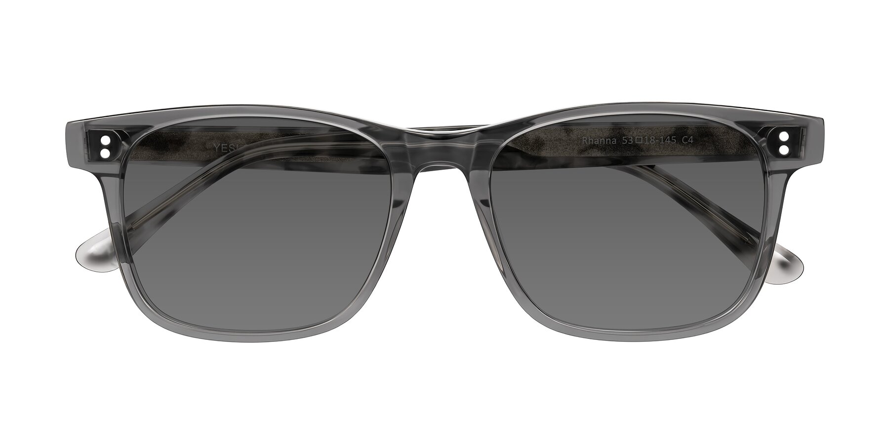 Folded Front of Rhanna in Gray/Tortoise with Medium Gray Tinted Lenses