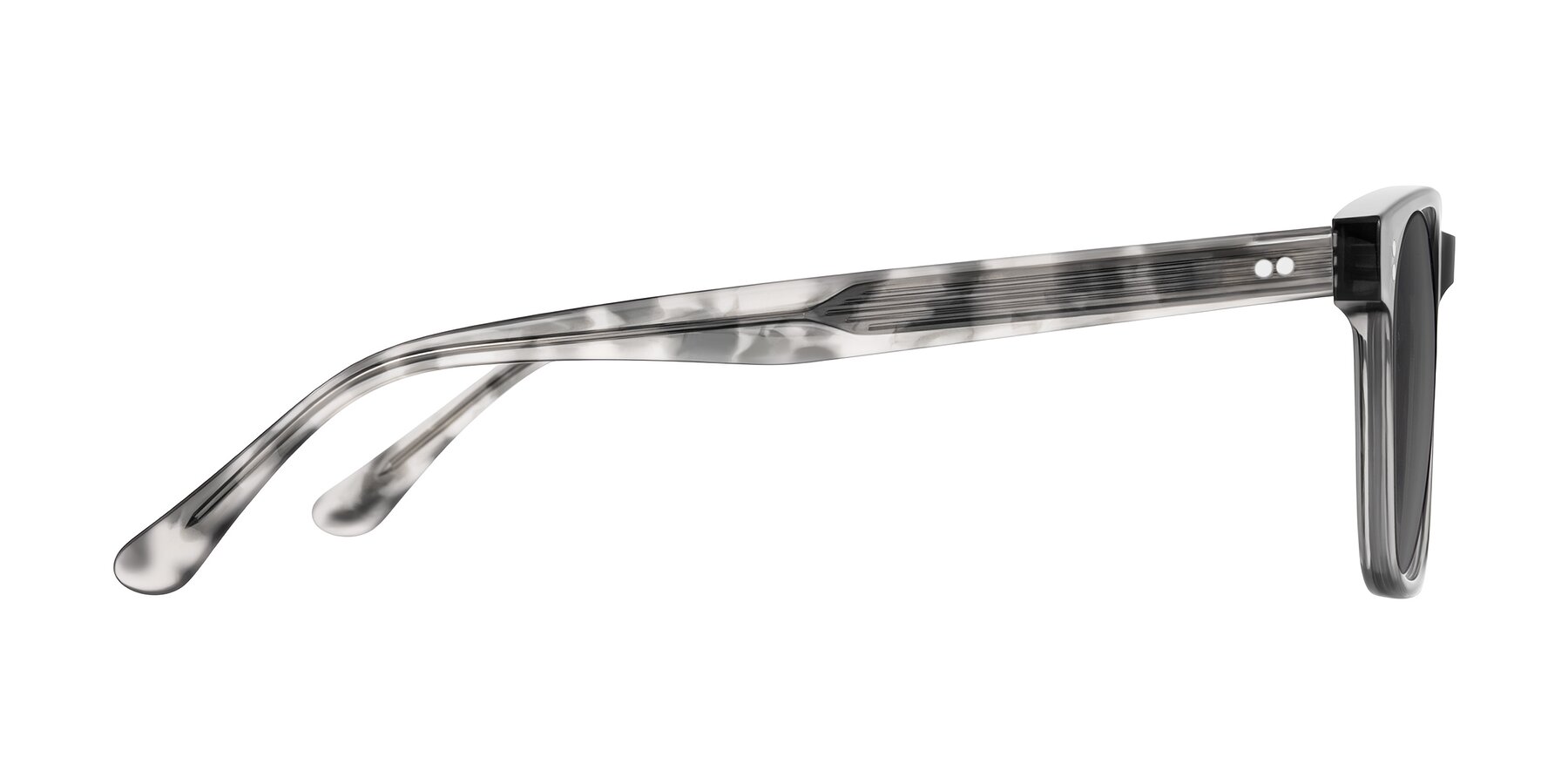 Side of Rhanna in Gray/Tortoise with Medium Gray Tinted Lenses