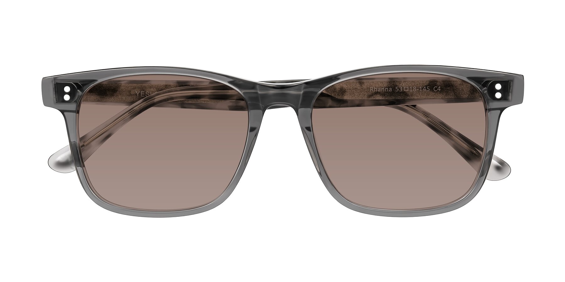 Folded Front of Rhanna in Gray/Tortoise with Medium Brown Tinted Lenses