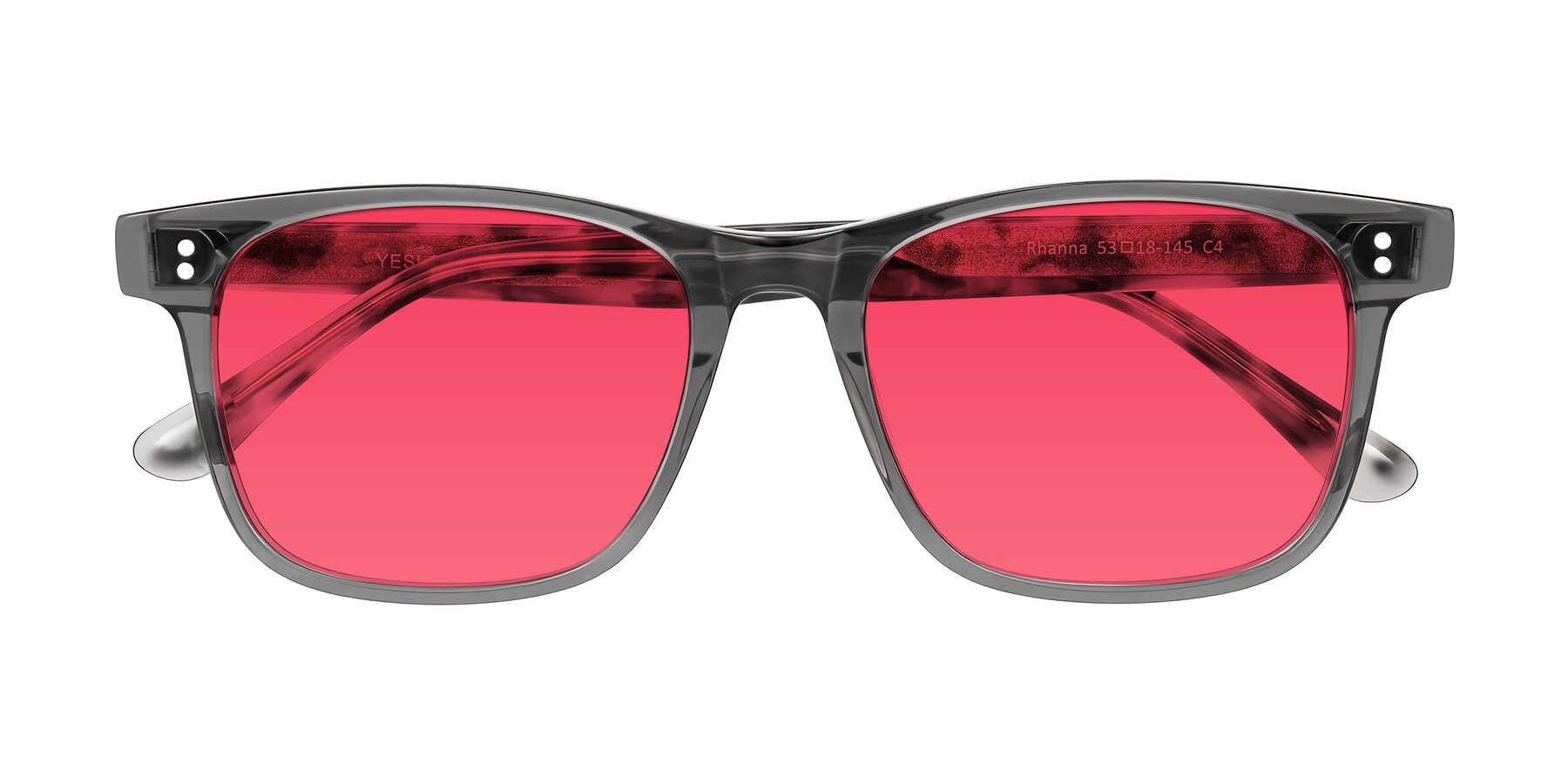 Folded Front of Rhanna in Gray/Tortoise with Red Tinted Lenses