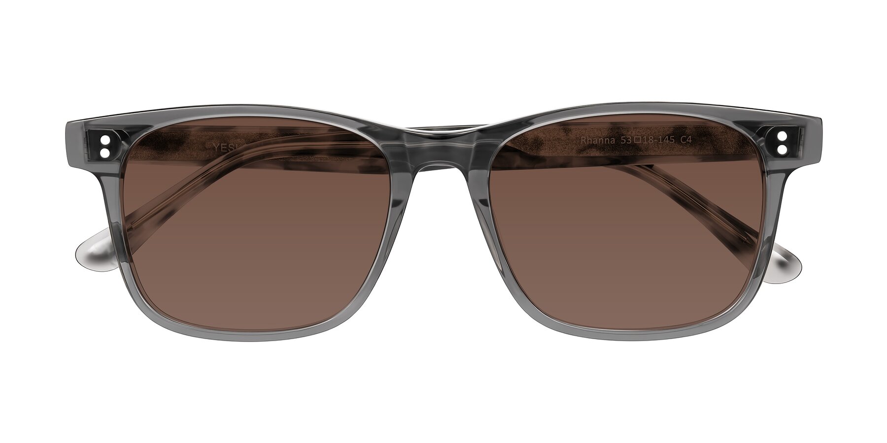 Folded Front of Rhanna in Gray/Tortoise with Brown Tinted Lenses