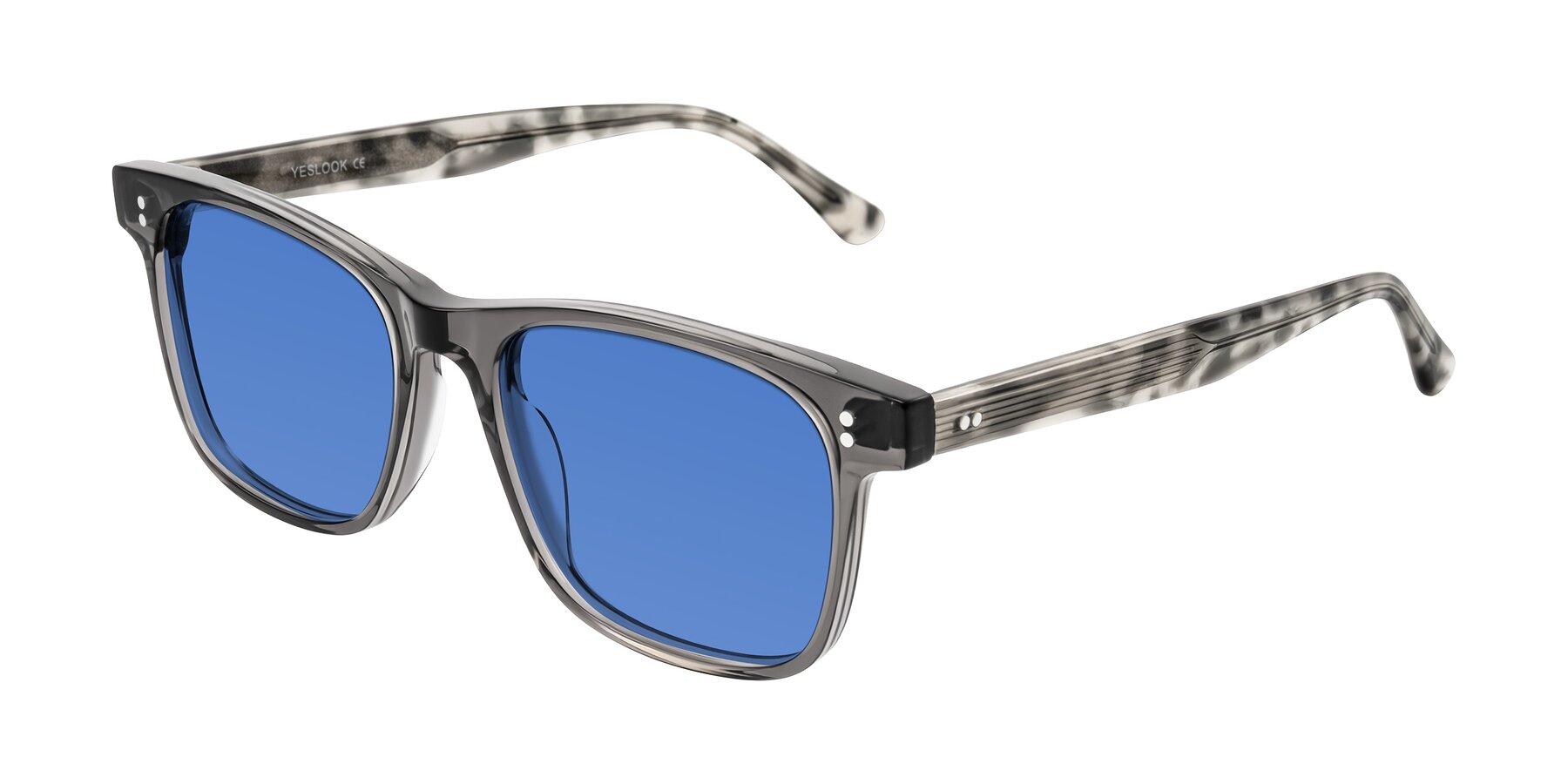 Angle of Rhanna in Gray/Tortoise with Blue Tinted Lenses