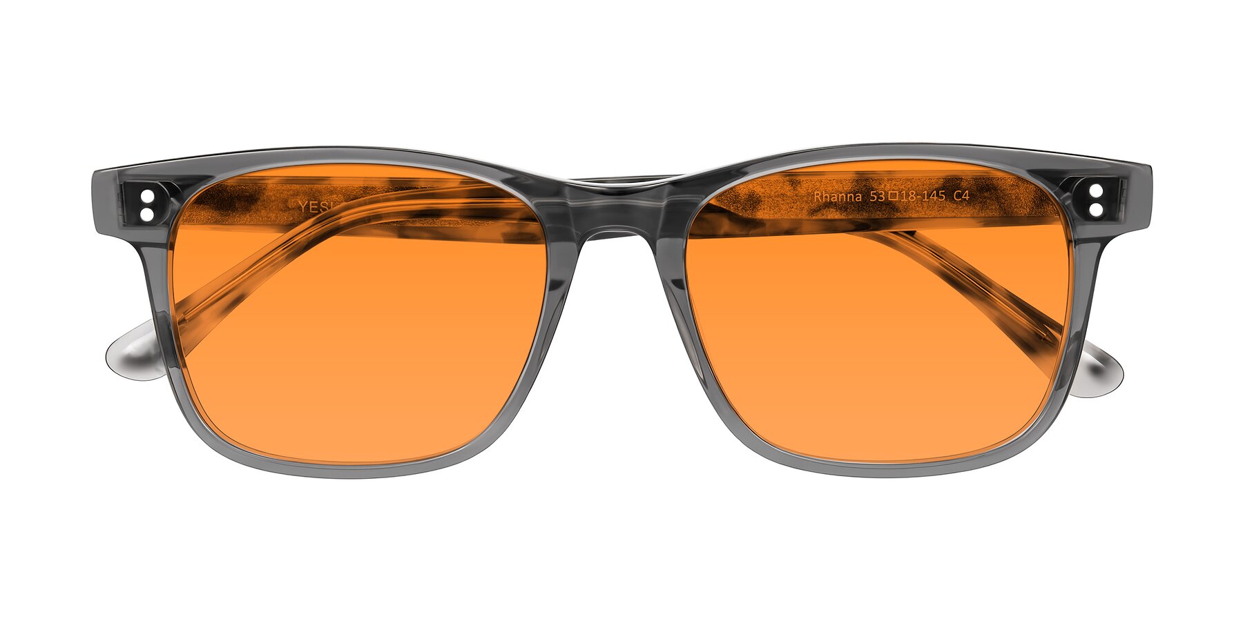 Folded Front of Rhanna in Gray/Tortoise with Orange Tinted Lenses