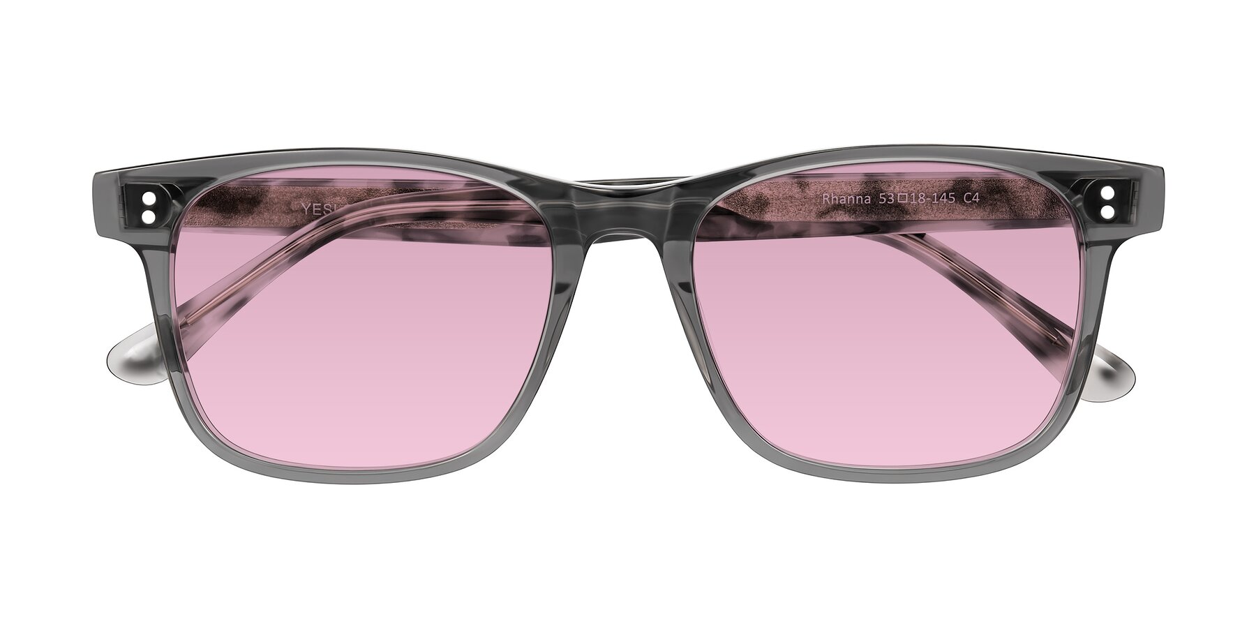 Folded Front of Rhanna in Gray/Tortoise with Light Wine Tinted Lenses