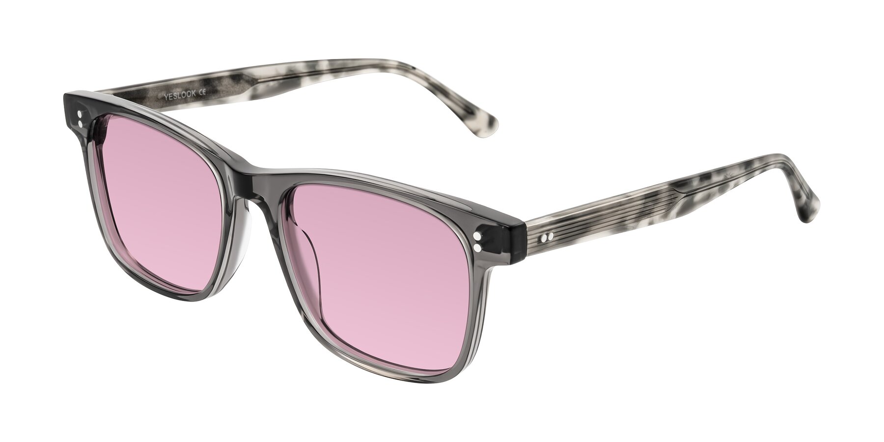 Angle of Rhanna in Gray/Tortoise with Light Wine Tinted Lenses