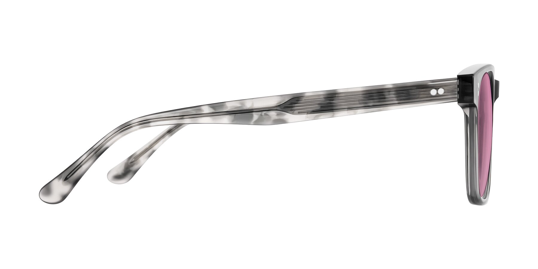 Side of Rhanna in Gray/Tortoise with Medium Wine Tinted Lenses