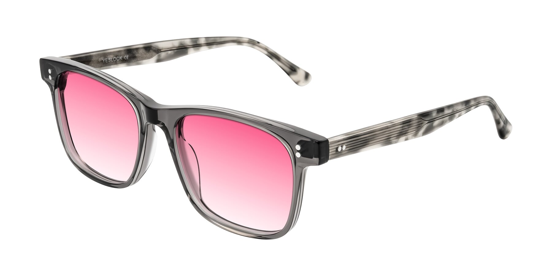 Angle of Rhanna in Gray/Tortoise with Pink Gradient Lenses