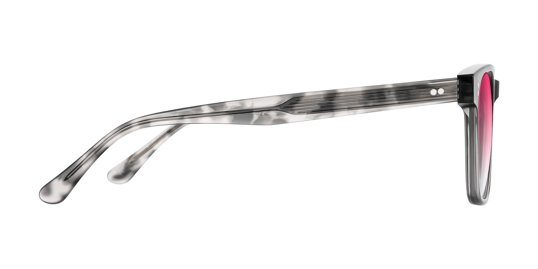 Side of Rhanna in Gray/Tortoise with Pink Gradient Lenses