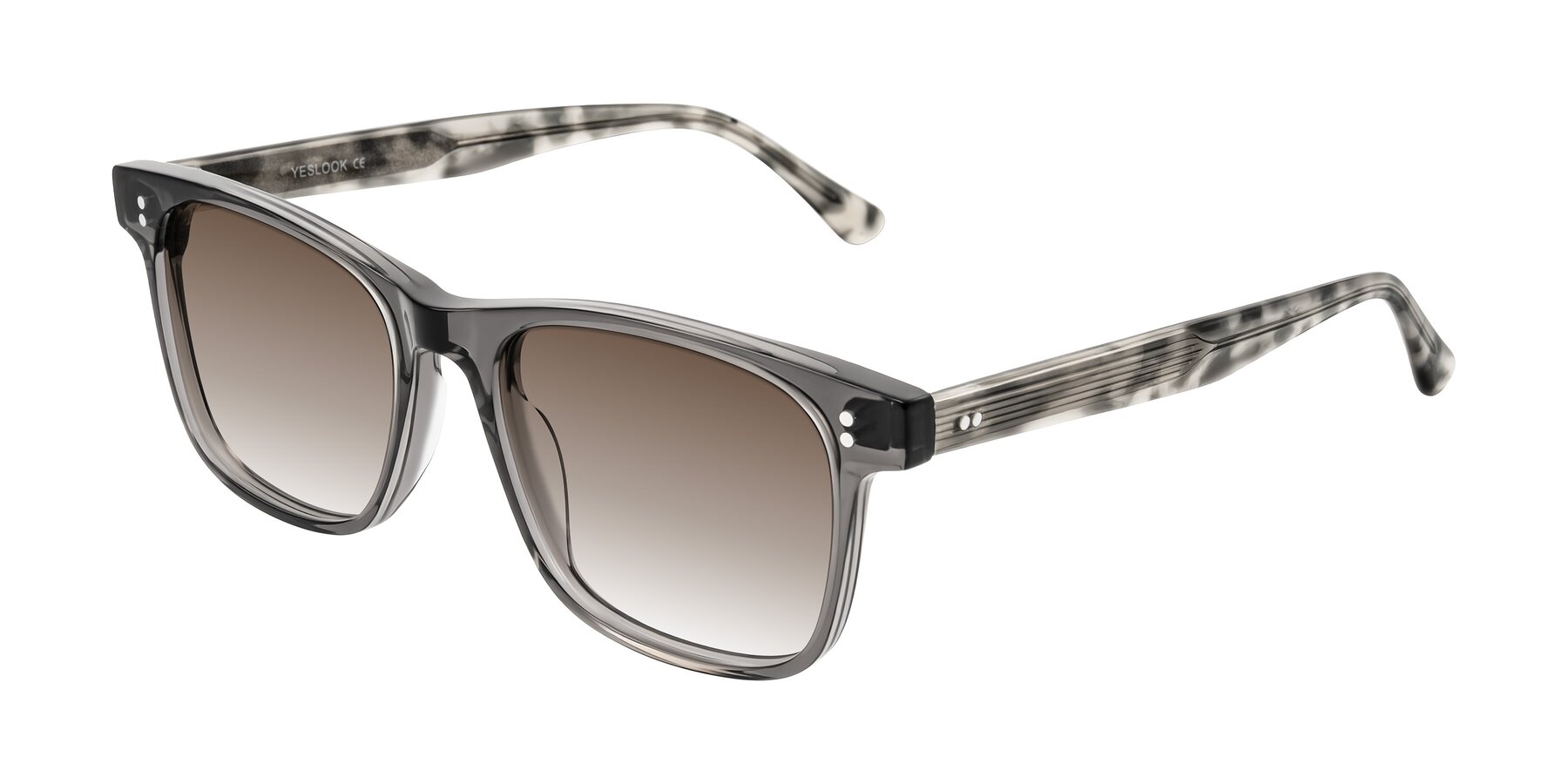 Angle of Rhanna in Gray/Tortoise with Brown Gradient Lenses