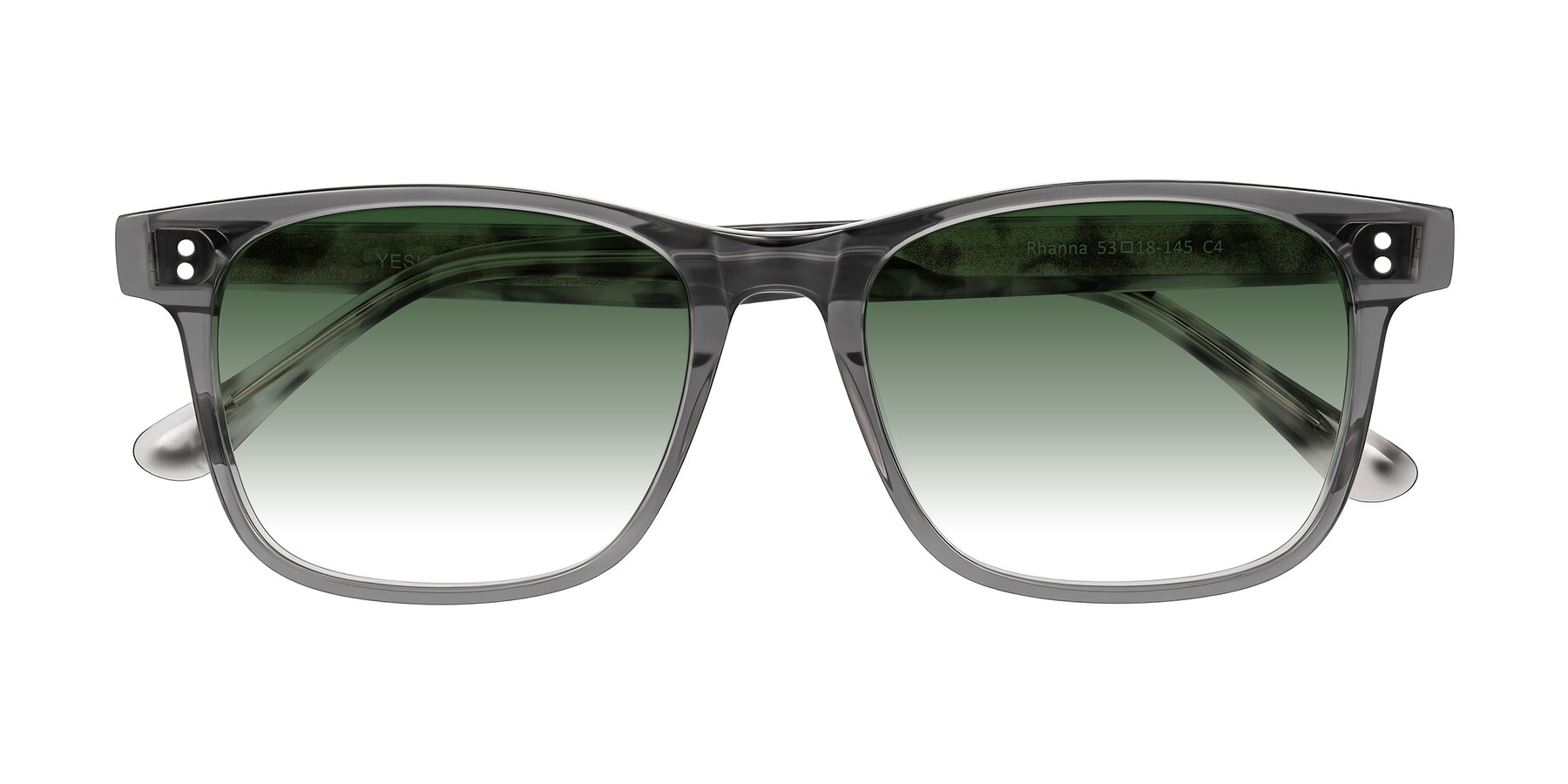 Folded Front of Rhanna in Gray/Tortoise with Green Gradient Lenses