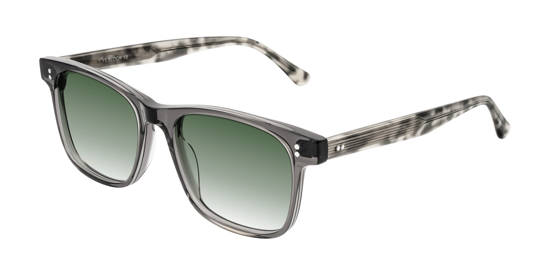 Angle of Rhanna in Gray/Tortoise with Green Gradient Lenses
