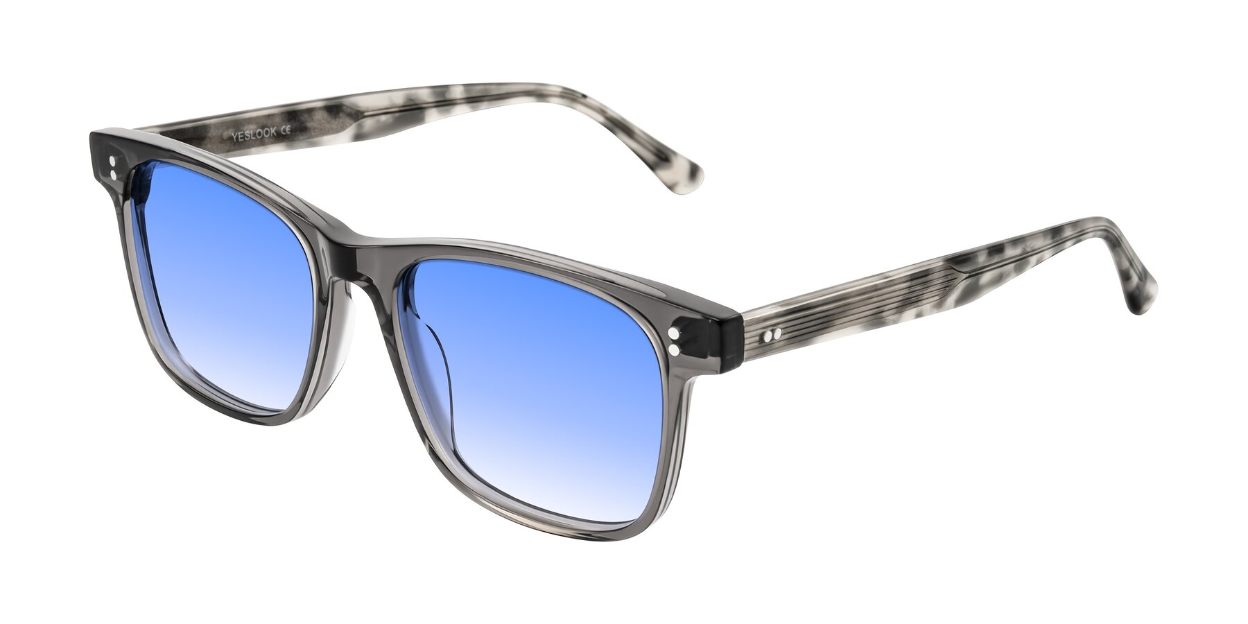Angle of Rhanna in Gray/Tortoise with Blue Gradient Lenses