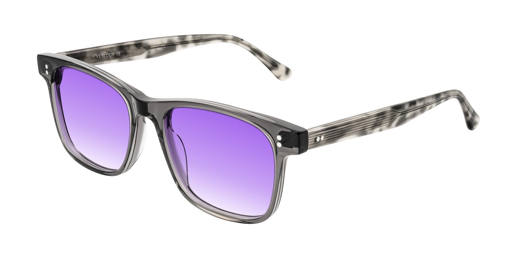Angle of Rhanna in Gray/Tortoise with Purple Gradient Lenses