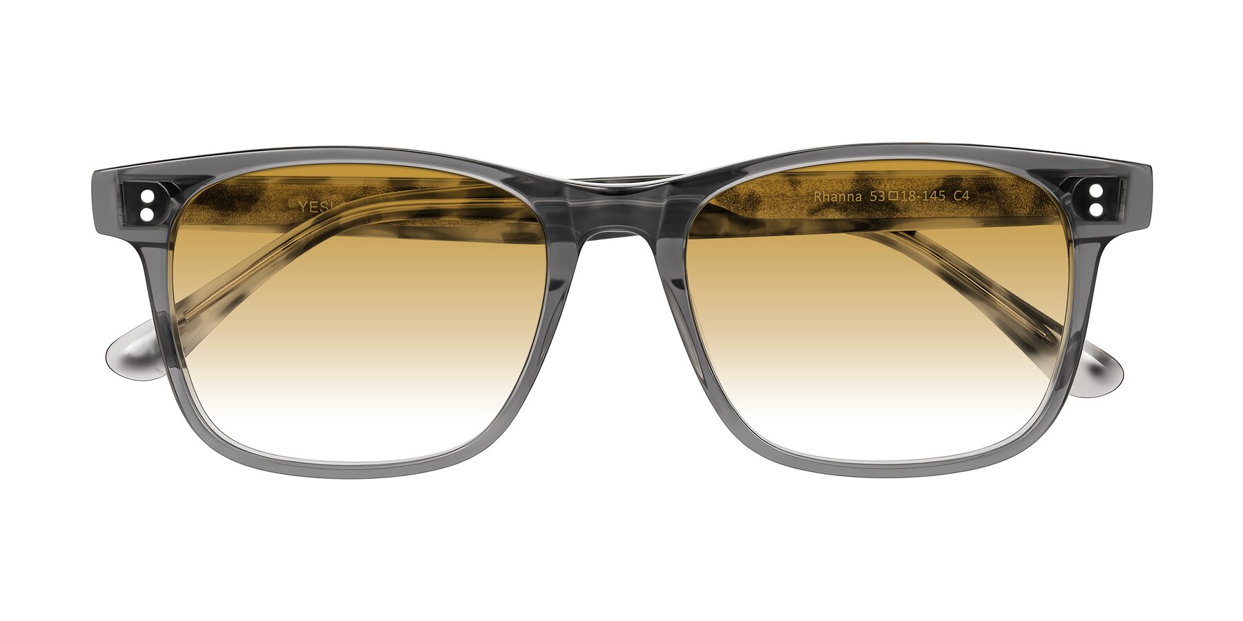 Folded Front of Rhanna in Gray/Tortoise with Champagne Gradient Lenses