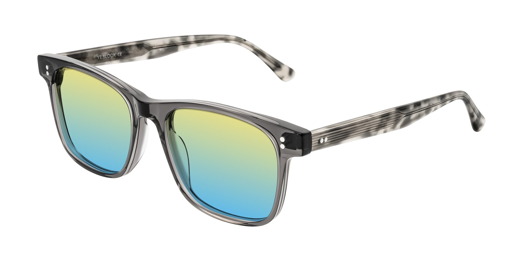 Angle of Rhanna in Gray/Tortoise with Yellow / Blue Gradient Lenses