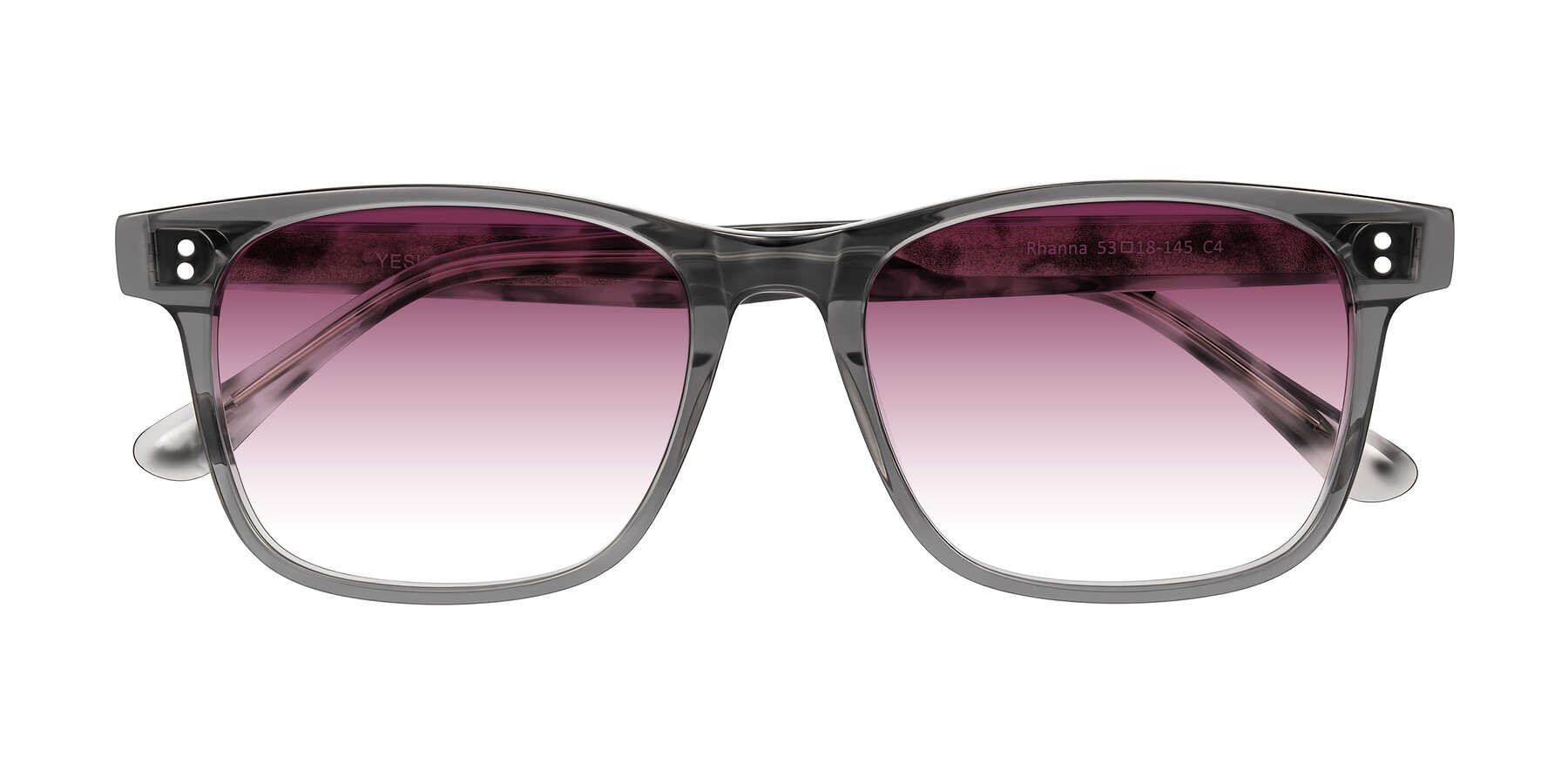 Folded Front of Rhanna in Gray/Tortoise with Wine Gradient Lenses